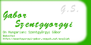 gabor szentgyorgyi business card